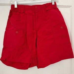 AFTCO red original fishing shorts men’s 30